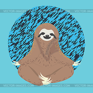 Cartoon yoga sloth - vector image