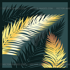 Gold palm leaves design - vector image