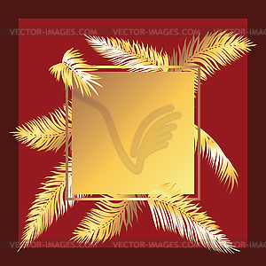Gold palm leaves design - vector clipart