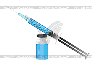 Syringe and vial - vector clip art