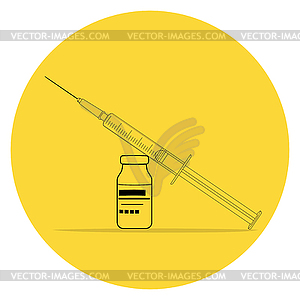 Syringe and vial - vector image