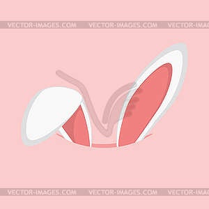 White bunny ears - vector EPS clipart