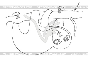 Sloth line art - vector image