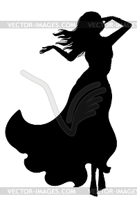 Belly dancer girl silhouette - vector clipart