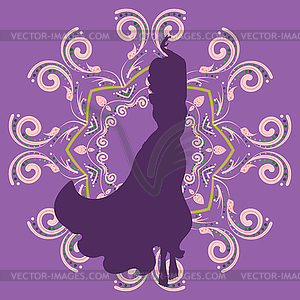 Belly dancer girl silhouette - vector image