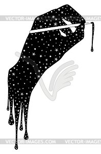Hand with brush painting space - vector image