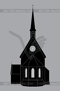 Silhouette of church - vector clipart