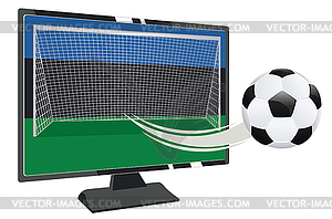 Football on TV screen - stock vector clipart