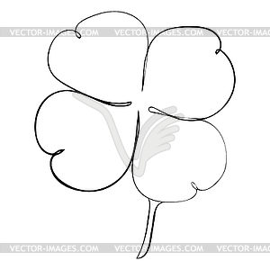 Shamrock leaf line art - vector image