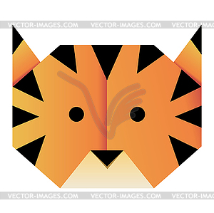 Paper red tiger face - vector image