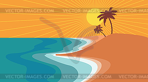 Seashore and palm trees - vector image