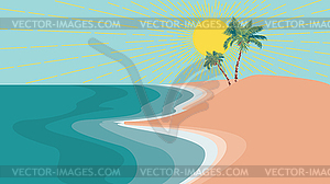 Seashore and palm trees - vector clipart