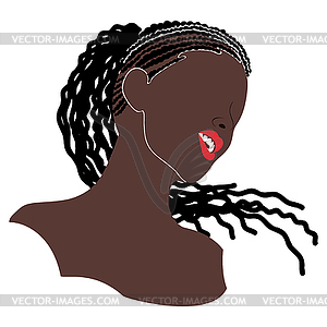 Black skin female portrait - vector image