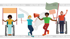 People on protest - vector image
