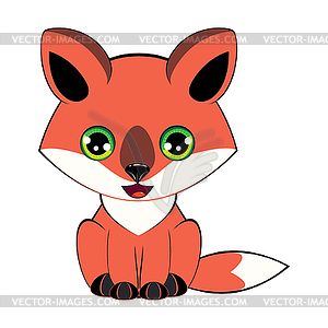 Kawaii little fox - vector clipart