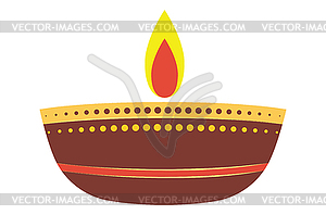 Colorful Diwali candle - vector image