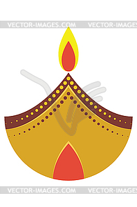 Colorful Diwali candle - vector image