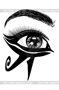 Black white egyptian eye makeup - vector clip art