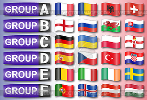 Flags football groups - vector EPS clipart