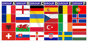 Flags football groups - vector clip art