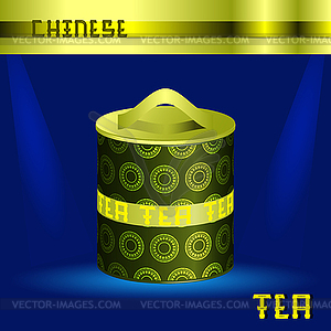 Round package with pattern - vector clipart