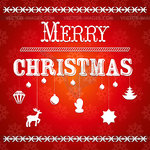 Christmas greeting card with text Merry Christmas - vector clipart