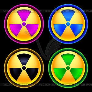 Set of colored icons radiation - color vector clipart