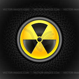 Sign of radiation black - vector image