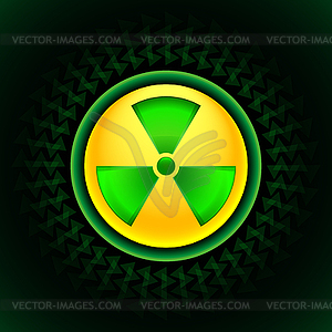 Sign of radiation green - vector clip art