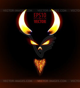 Fire silhouette of devil - royalty-free vector clipart
