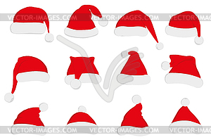 Santa Claus red hat set - vector clipart / vector image