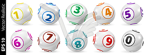 Набор лотереи Цветные Количество шариков 0- - векторное изображение клипарта