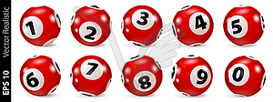 Шары красного лотерейного номера - векторный клипарт EPS