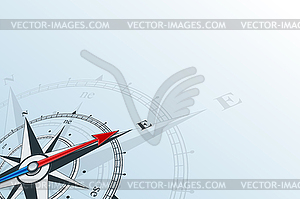 Compass east background - color vector clipart