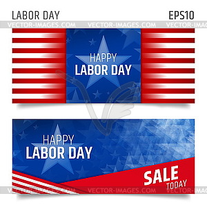 Labor day horizontal banners - vector clipart