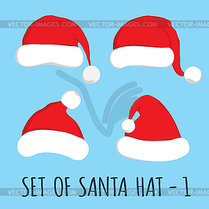 Santa Claus red hat set - vector clipart