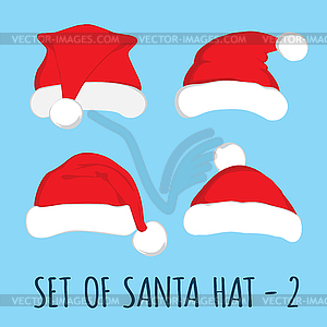 Santa Claus red hat set - vector image