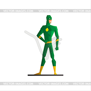 Superhero Wearing Green Suite - vector image