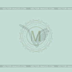 Round Monogram Design Template - vector clipart