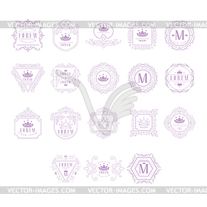 Monogram Design Template Set - color vector clipart