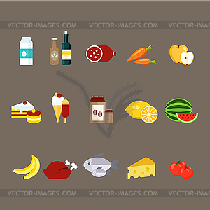 Daily Products Set - royalty-free vector clipart