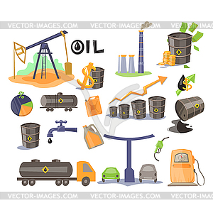 Oil Icon Set - vector EPS clipart