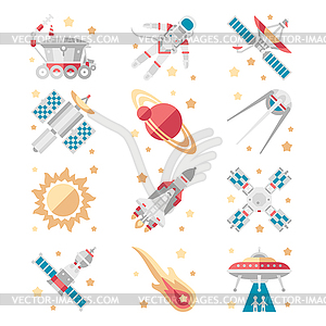 Space Icons Set - vector image