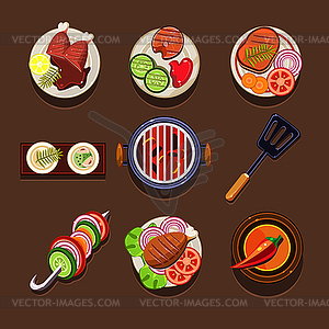 BBQ Grill Icon - vector image