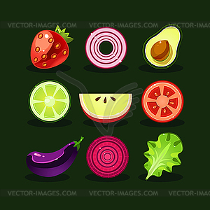 Fruit and Vegetable - vector clip art