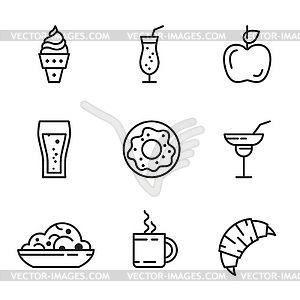 Food Icons Set - vector clipart / vector image