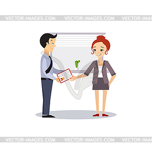 Woman and Manager. Daily Routine Activities of Women - vector clipart