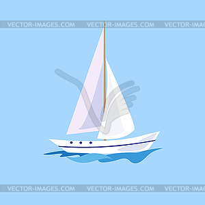 Yacht on Water - vector clip art