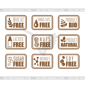 Gluten Free, Natural Product Label - vector clipart