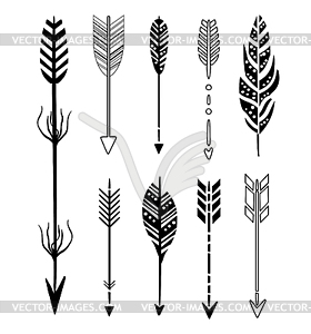 Set of Cute Hipster Arrows - vector clipart